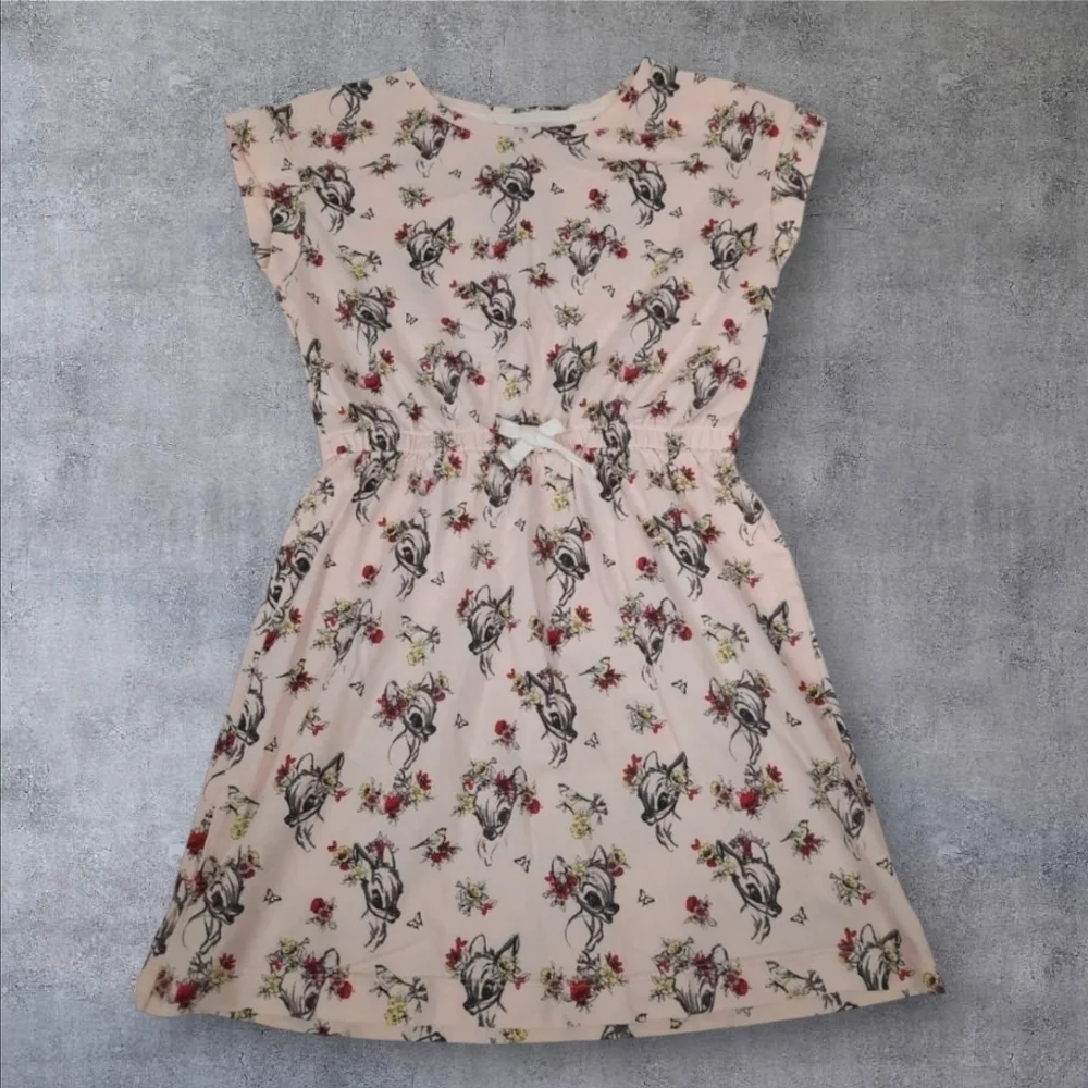 Gap Disney Bambi‎ Cap Sleeve Peach Dress Size Medium Girls